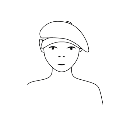 매우 기울어진 캡 착용