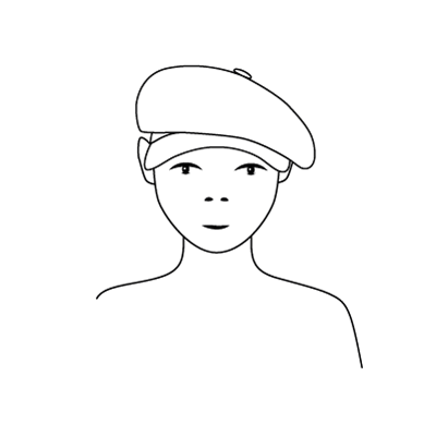 캡의 기울어진 착용