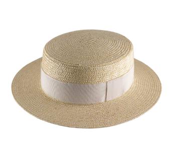 Chapeau Beige Canotier Luxe