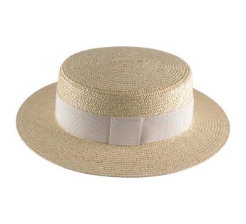 Chapeau Beige Canotier Luxe